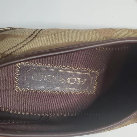 Coach Men’s Brown Signature C Slip-On Loafers/Sneakers - Canvas & Leather - Picture 8 of 9